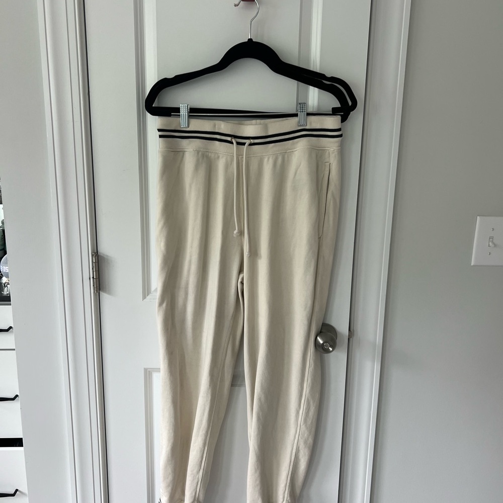 J.Crew Cream and Black Striped Sweater